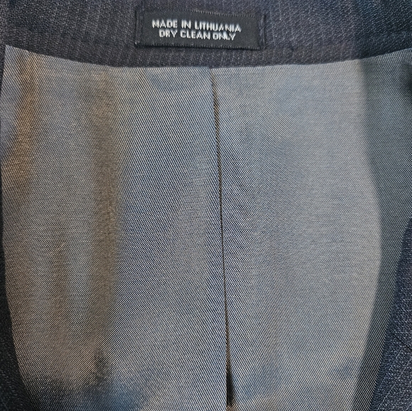 Oscar De La Renta Profile mens 42L 34W 100% wool blue pinstripe suit jacket - Picture 5 of 10